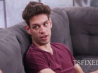 couple share a tall dark hair tranny - april olsen