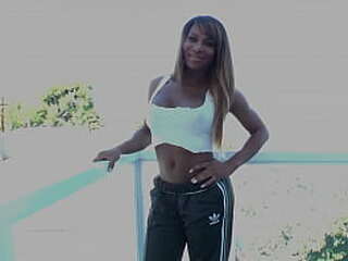 fit nubian tgirl gets her hard cock sucked