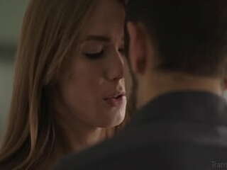 man with a pussy fucks a busty t girl with a strapon