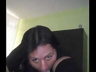 blond shemale feeding on her lover's cock