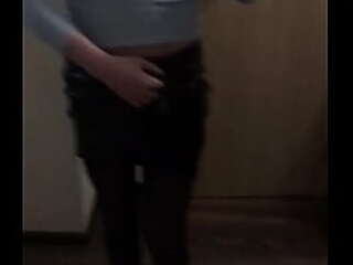 brazilian bruna butterflystrips naked and strokes her big cock