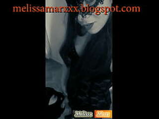 yummy latina shemale hottie tugging on her hard cock