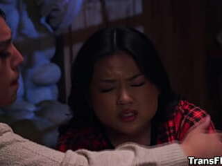 stunning asian ladyboy nam s post up cunt drilled