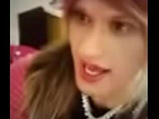 sole femboy with flat chest stuffing his ass and beating off his cock