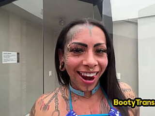 bootylicious tattooed tranny ass fucked in doggystyle by men
