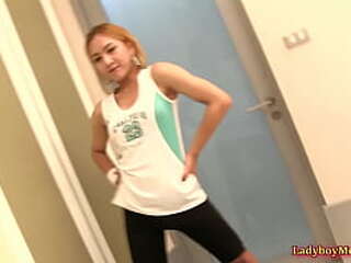 ladyboy fay and her special excersises for dick and ass