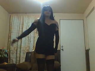 filthy agatha melo with her shemale asst as dildo, gush deep in machine