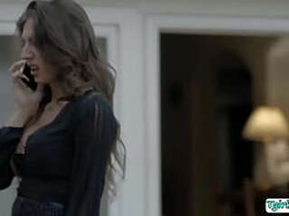 brunette tbabe sucks masculine studs cock