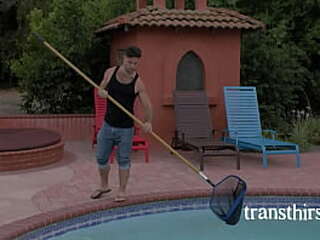 snooping poolboy fucked by a goddess