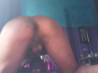 latina shemale w huge ass strips 'n jerks off long dick