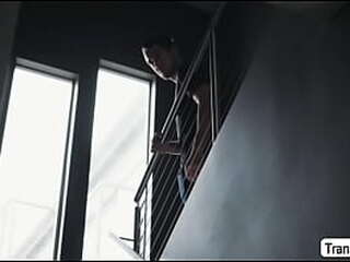 ts ella sucks her stepbros hard dick