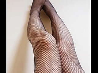 taiwan ladyboy wearing fishnet footjob