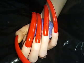 lady l red sexy nails (video short version)