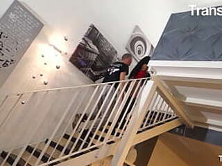 nice looking blonde babe fucked by brunette shemale