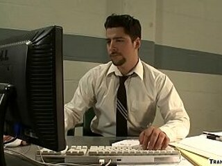 shemale seduces and anal fucks coworker