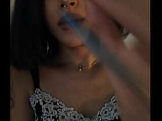 beautiful trans strokes her very hard dick