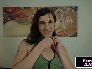 naughty trans chick jerking off