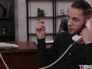 tattooed busty lover shemale got banged in a secret sex