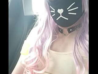 tied up thai shemale koko plays with her hairy cock