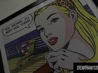 slutty ts babe amanda fialho gets raw double anal from two horny guys