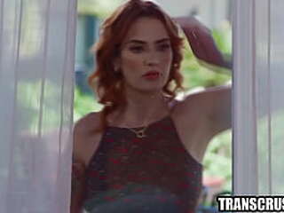 brazilian couple comes over to blonde tranny leticia for her shecock r