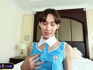 young ladyboy with a hot body bareback anal fucked