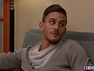 sexy blonde shemale anal fukced by a boyfriends friend