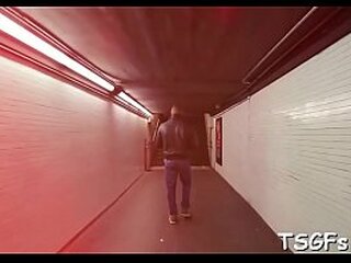 avid shemale gives a throat job and then gets ass pounded