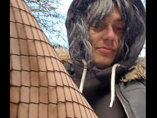 ladyboy rainbow jerks off morning stick