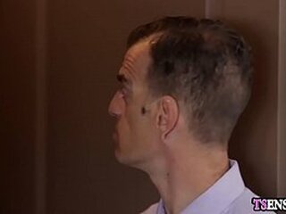 big tits shemale anal fucked a mannered guys small ass