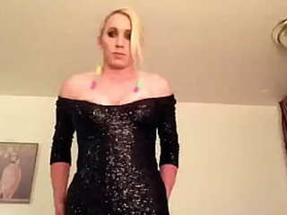 hairy crossdresser enjoying ass spreading and cock play