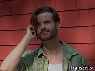 ebony trangender with a monster cock cums on camera