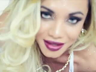 asian shemale takes a big solid cock in her hot ass