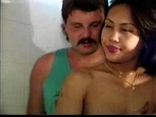 sexy asian ladyboy with guy licking and sucking from bath to bed