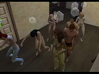 in this nudist party trans girls end up fucking with their stepbrothers