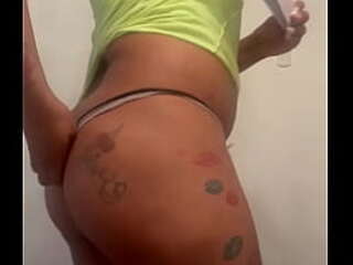 hot fishnet stockings freak kim crams her ass with a dildo