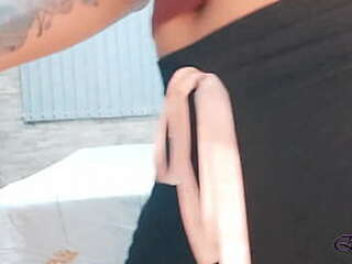 sensual ebony shemale teases and masturbates until orgasm